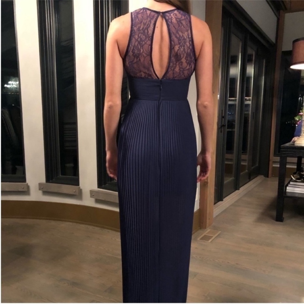 BCBGeneration Lace & Pleat Maxi Chiffon Dress with Front Split. 6. NWT. $178! - Picture 12 of 16